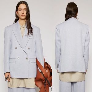 Acne Studios Double-Breasted Twill Oversized Boxy Jacket Lilac/Grey Size 32/US 0